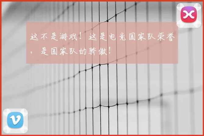 这不是游戏!这是电竞国家队荣誉,是国家队的骄傲!